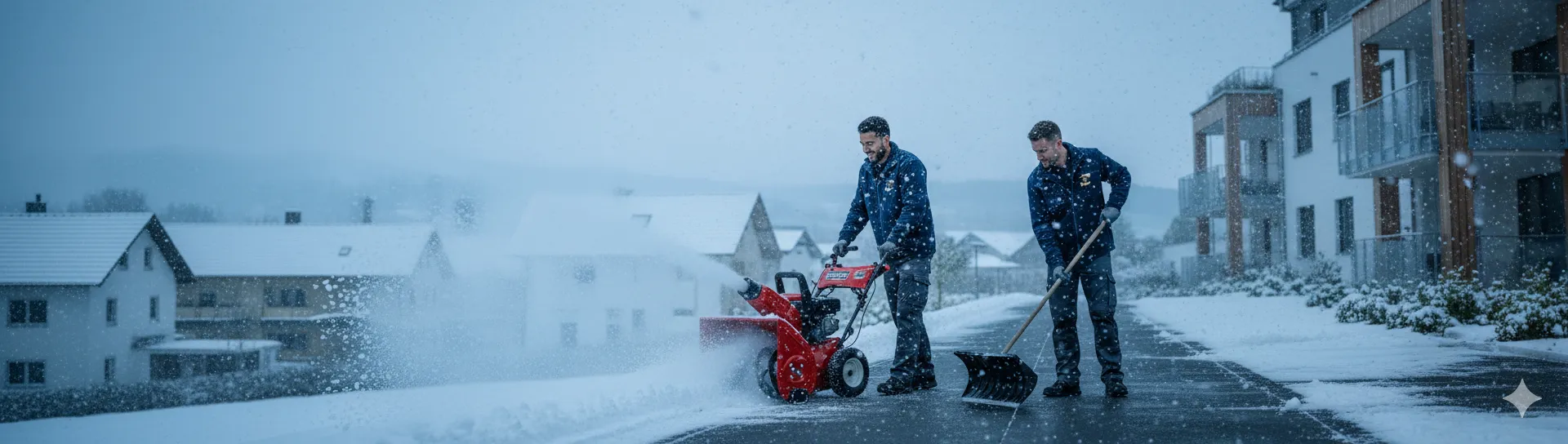 Winterdienst bei der Arbeit in Leutkirch im Allgäu