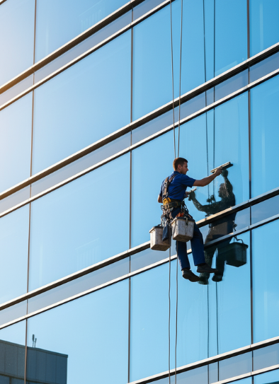 Gebäudereinigung bei der Arbeit in Leutkirch im Allgäu